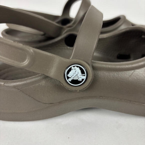 Crocs Mary Jane Strap Brown Flats Size 7 - Picture 2 of 7
